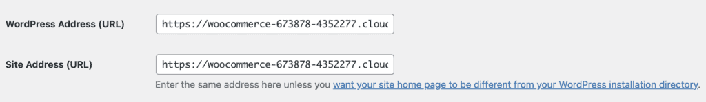WordPress Address and Site Address change